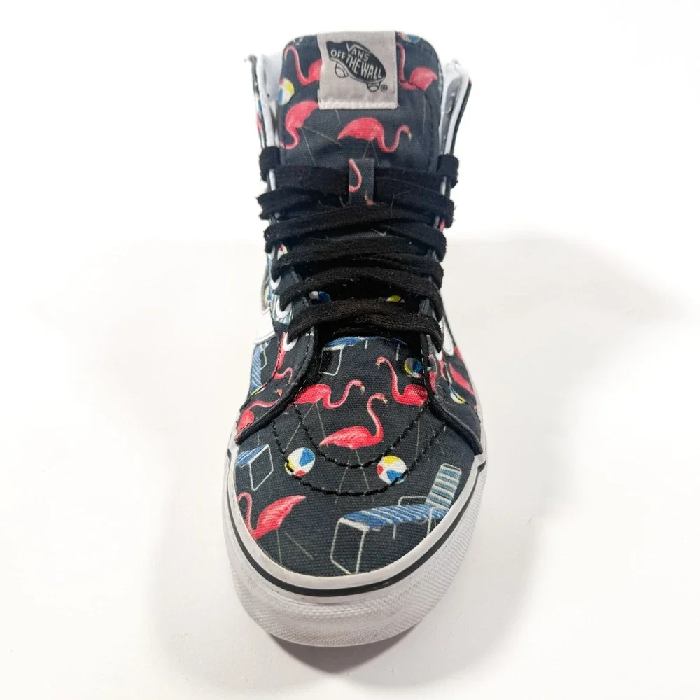 Vans Authentic Hightop‎ Shoes - Sk8-Hi Flamingo Pool Party - Black - M 7.5 / W 9